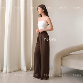 YEORS Kinan Pants Celana Kulot Polyester Anti Kusut Trousers Kantor Formal Casual Woman Formal