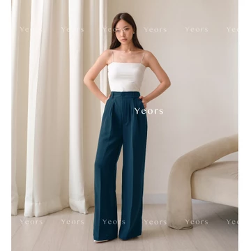 YEORS Kinan Pants Celana Kulot Polyester Anti Kusut Trousers Kantor Formal Casual Woman Formal