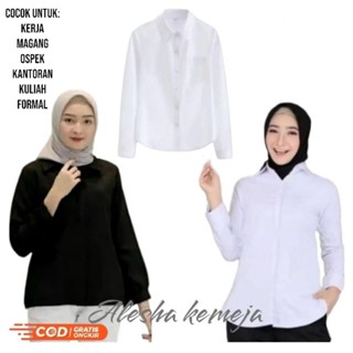 Jual Kemeja Polos Wanita Lengan Panjang Kemeja Kerja Wanita Kemeja Putih Kemeja Kantor Kemeja