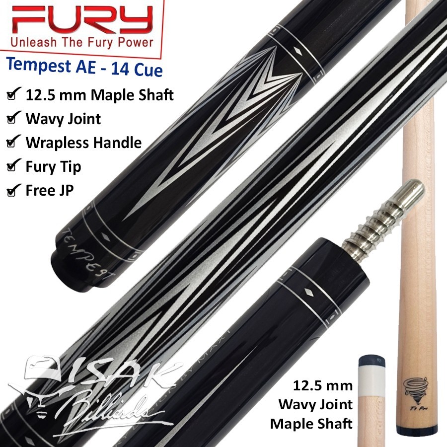 Jual Fury Tempest AE-14 Pool Cue - 12.5mm Tip Stick Billiard Med ...