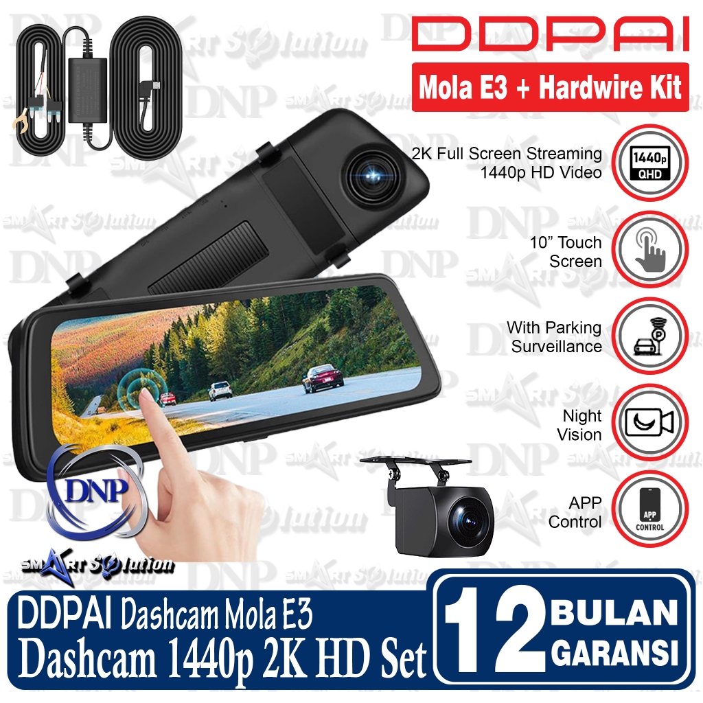 Jual DDPAI mola E3 Dashcam 1440p 2K HD 24 jam Monitor Parkir