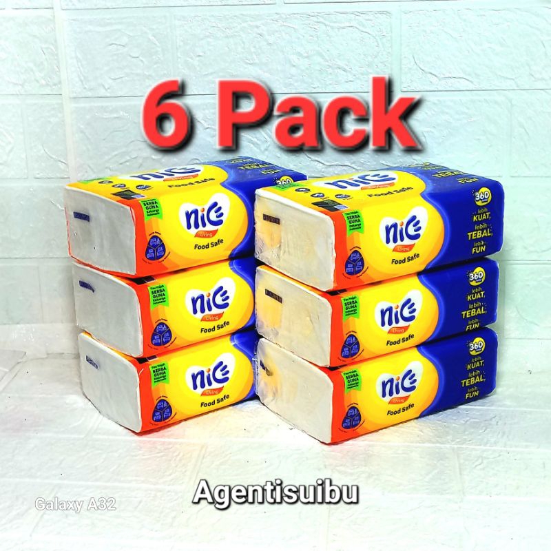 Jual (paket 6 pack) NICE Facial Tissue isi 360Helai 2Ply Tisu Nice ...