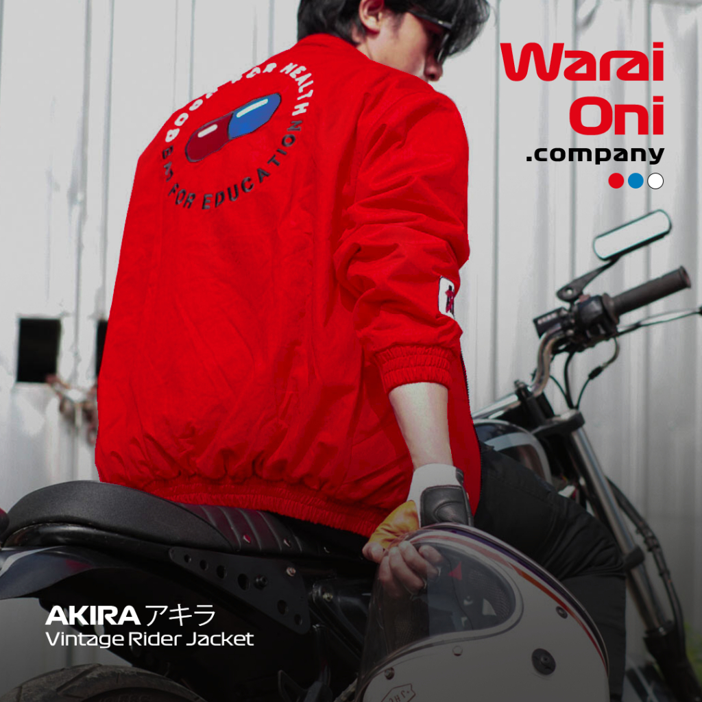 Jual AKIRA 1988 RED VINTAGE RIDER JACKET - WARAI ONI | Shopee Indonesia