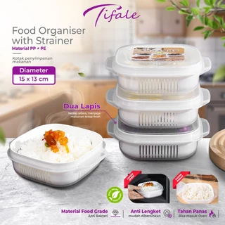 Tifale by Hongzhuo Food Kontainer Kotak Penyimpanan Makanan Buah Sayuran Saringan Serbaguna