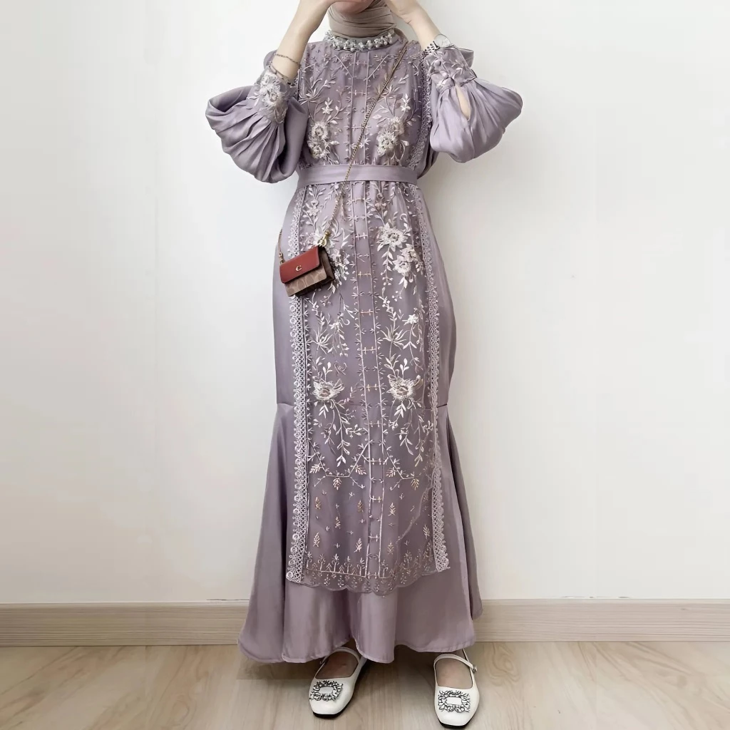 Baju Gamis Kondangan Pesta Wanita Bahan Armany Silk Premium tampak depan