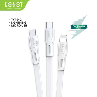 ROBOT Kabel Data 1M Smartphone Micro USB Type C Lighting 1M Data Cable Fast Charging RDM100S/RDL100S/RDC100S Original - Garansi 1 Tahun