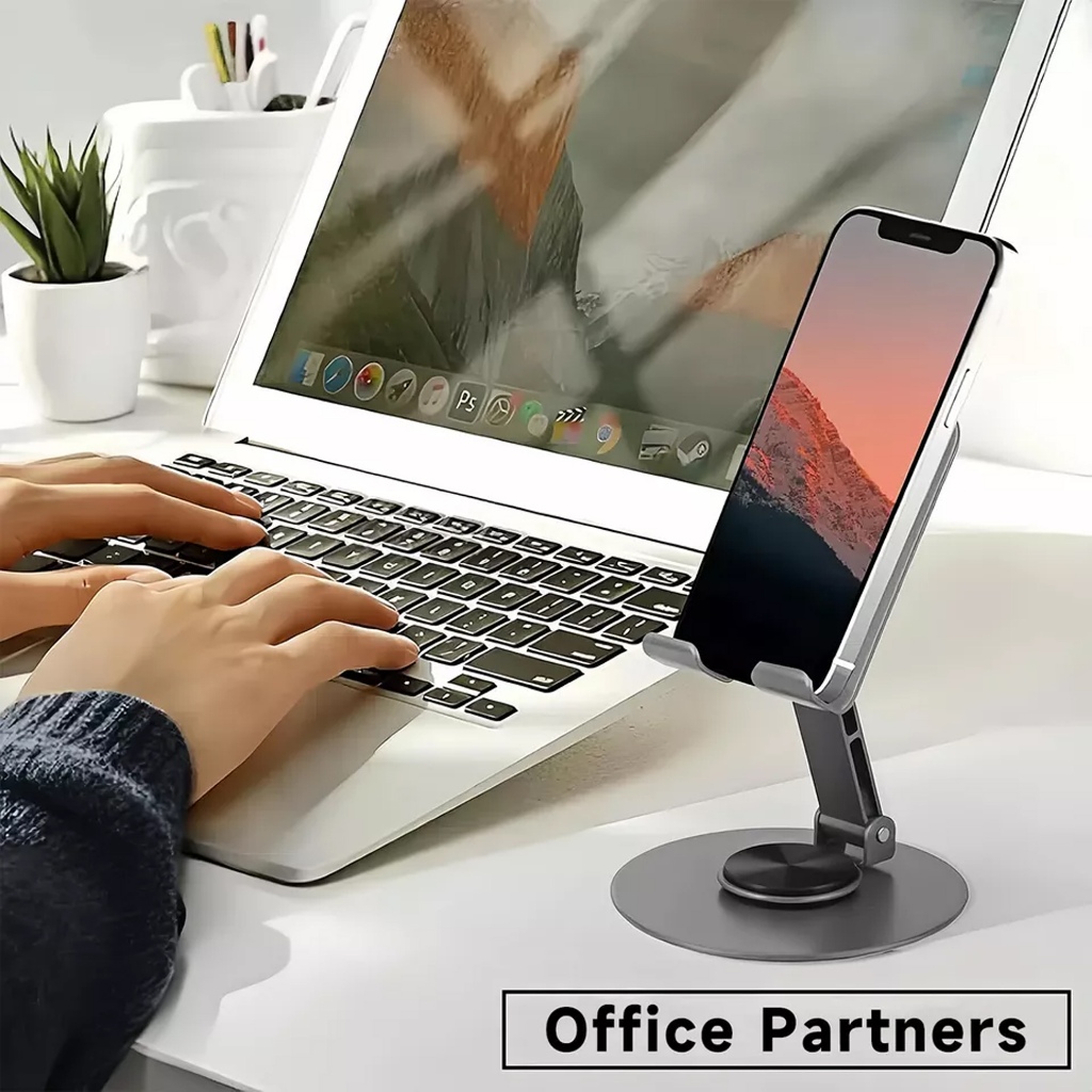 Jual Folding Stand HP Besi Metal Rotasi 360 Derajat Holder Desktop ...