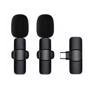 Microphone Nirkabel Mic Clip On Wireless Portabel Usb Type C Micro Lightning Ios Adapter