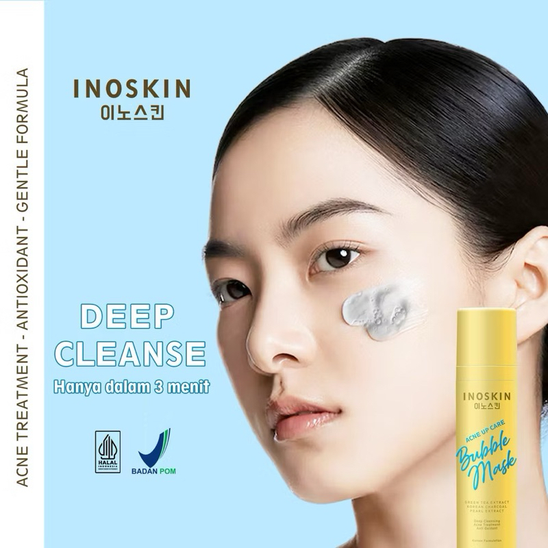 Jual Inoskin Acne Up Care Bubble Mask with Korean Charcoal 50 mL ...