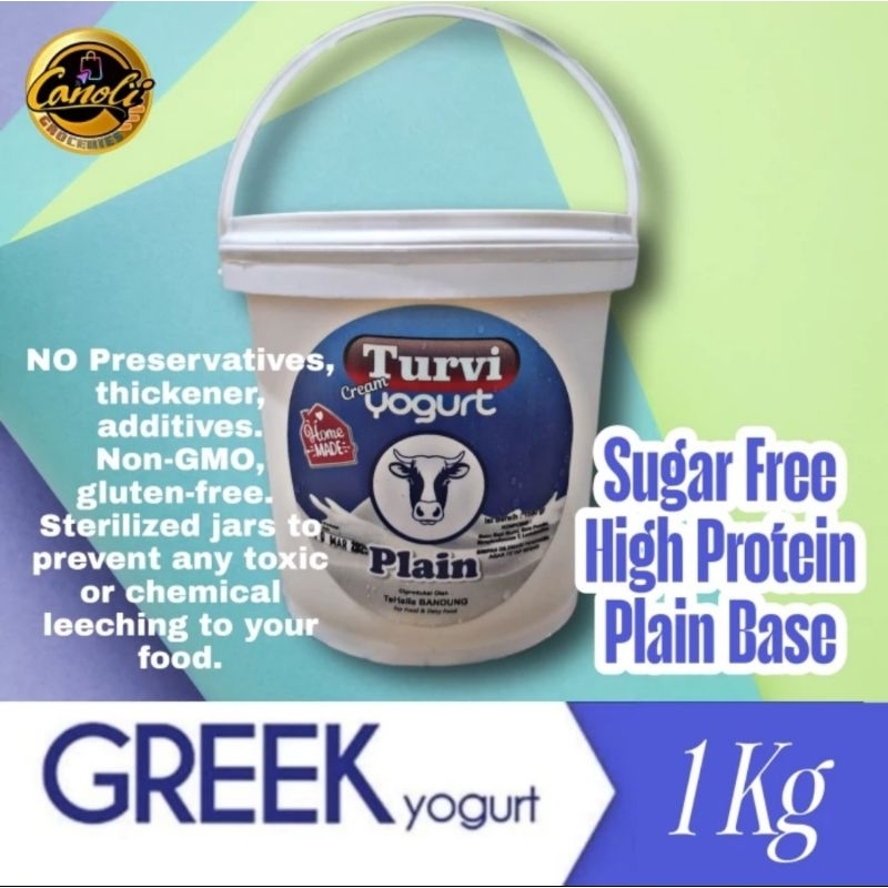 Jual TURVI GREEK YOGURT 1kg / Plain - Sugar free | Shopee Indonesia