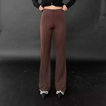 CORA PANTS Celana Panjang Knit Wanita Long Cullote Pants Highwaist Loose Flare Cutbray Pants