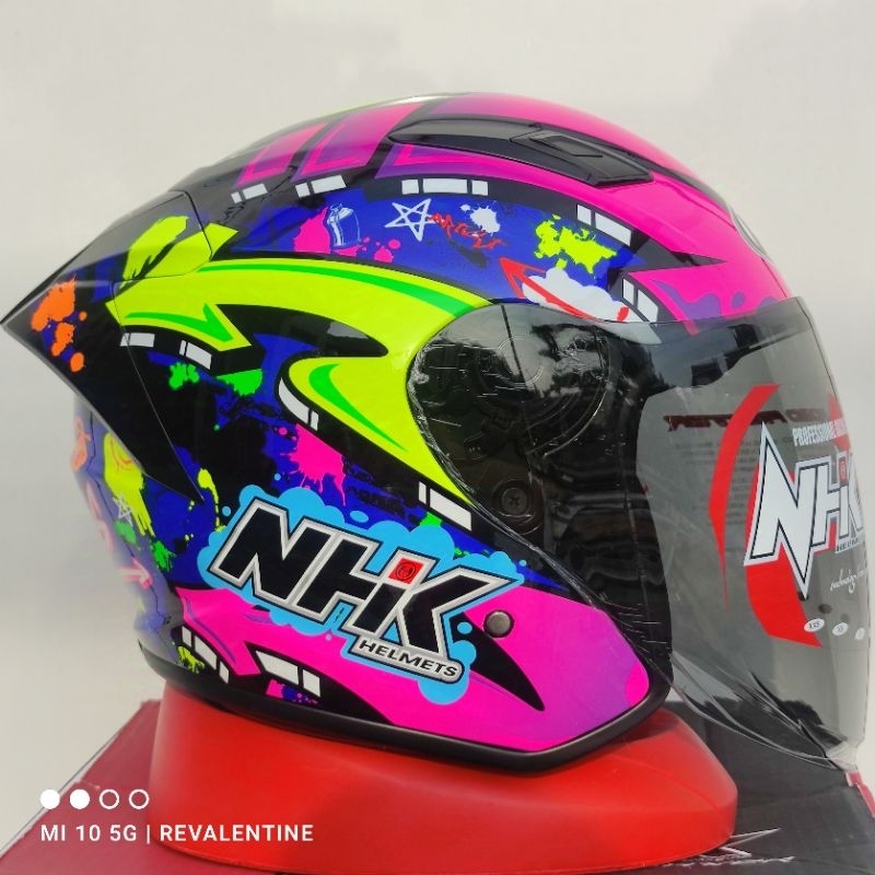 Jual NHK R1 ELITE MATHIAS TAMBURINI BLACK ORIGINAL | HELM HALF FACE GP ...