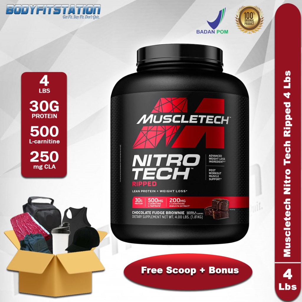 Jual MuscleTech Nitro Tech Ripped 4 Lbs - Susu Whey Fatburner Nitrotech ...