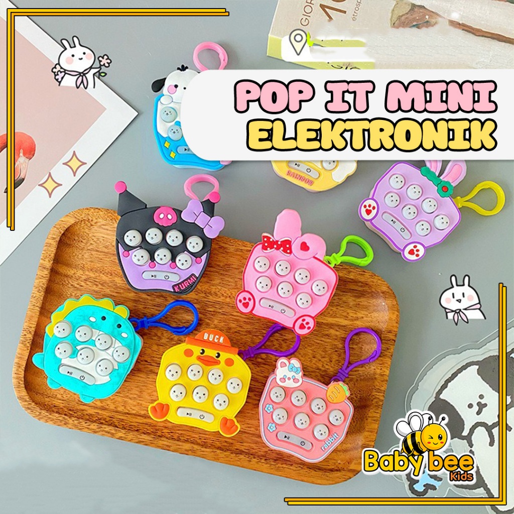 MINI POP IT ELEKTRONIK Mainan Edukasi Anak Squishy Viral Push Bubble Game Pop It Nyala Musik Light LED Fidget Pop It Elektrik Quick Push