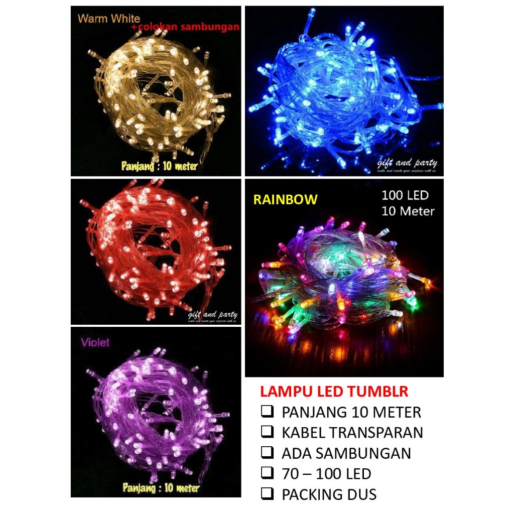 Jual Lampu Tumblr LED Xeron 7,5M Lampu Hias Lampu Hari Raya Lebaran ...