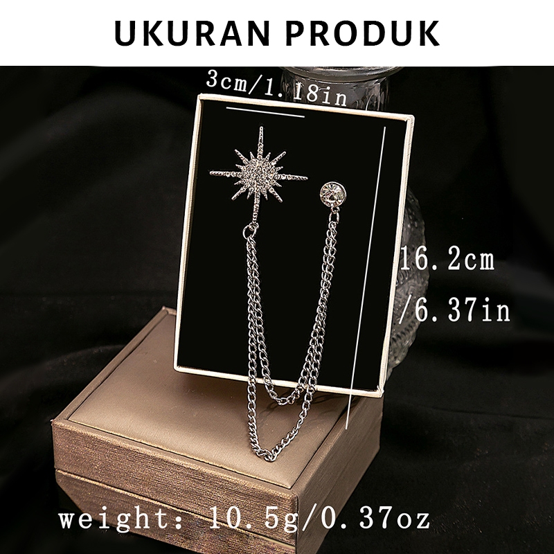 Jual Bros Pin Rantai jas Rumbai Desain Bintang Snowflake Untuk Pria ...