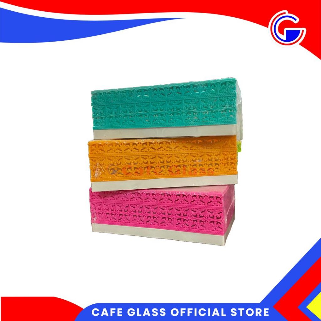 Tempat Tisu - Kotak Tisu Box Aimee - Kotak Tisu Warna-Warni Green Leaf Gl-1250