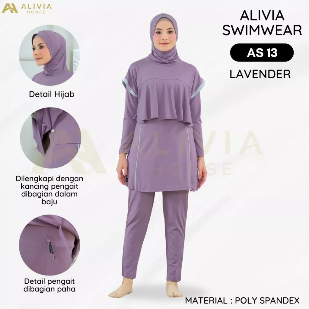 Baju Renang Muslimah Syari Alivia House untuk Dewasa dan Remaja Wanita Perempuan