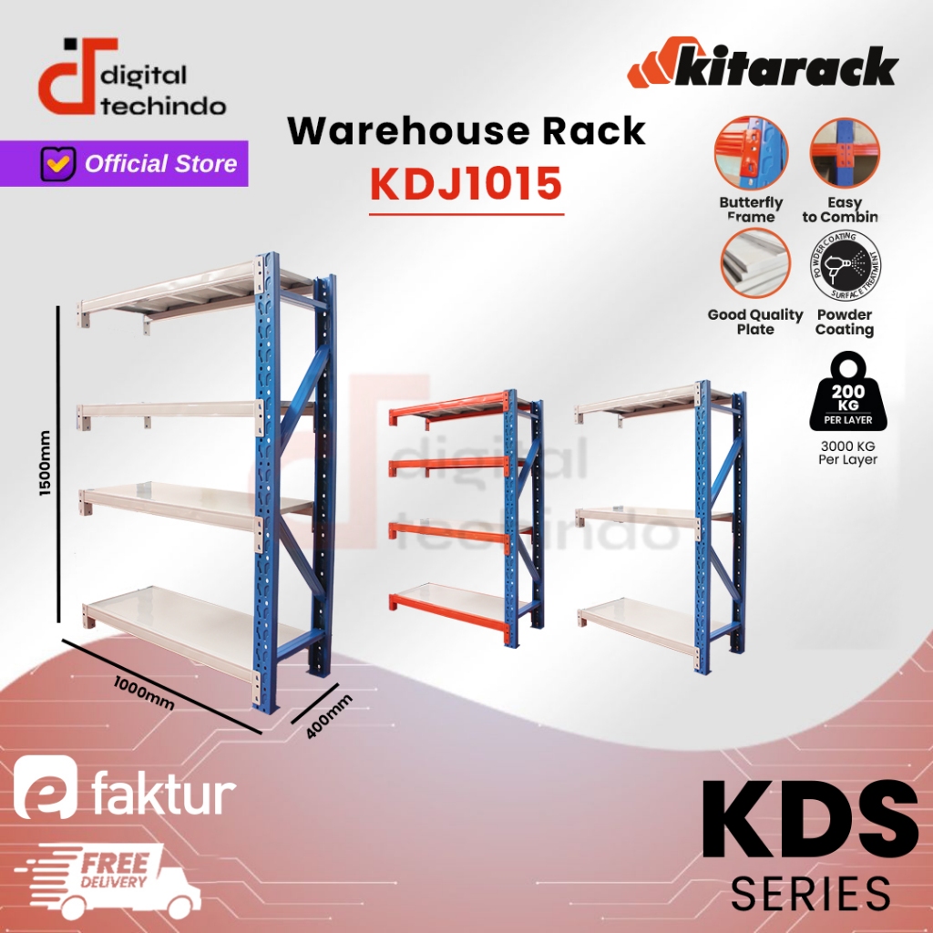 Jual KITARACK KDJ1015 JOINTER Rack 200KG 4 Layer Rak Gudang Besi ...