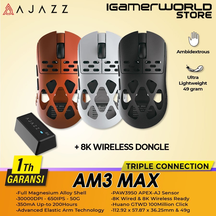 Jual Ajazz AM3 Pro / AM3 Max 8K Magnesium Alloy Wireless Triple ...