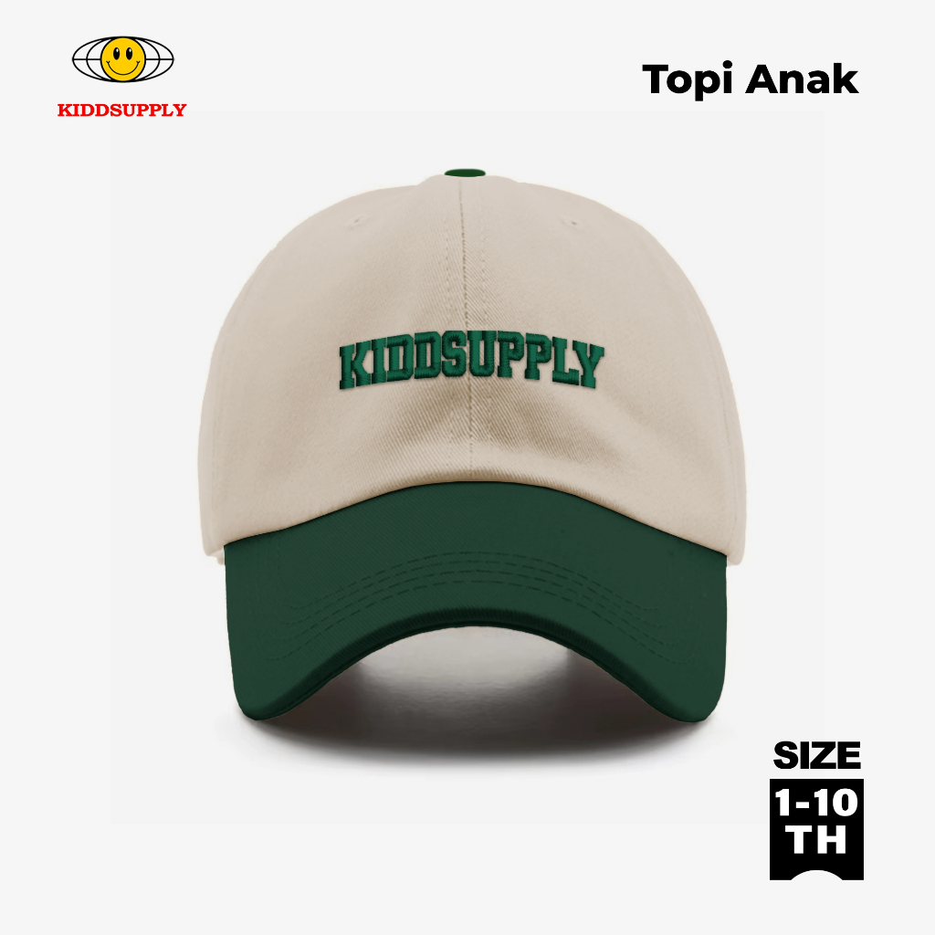 Jual KiddSupply Topi Anak Polo Caps Twill Bordir Classy Green l Topi ...