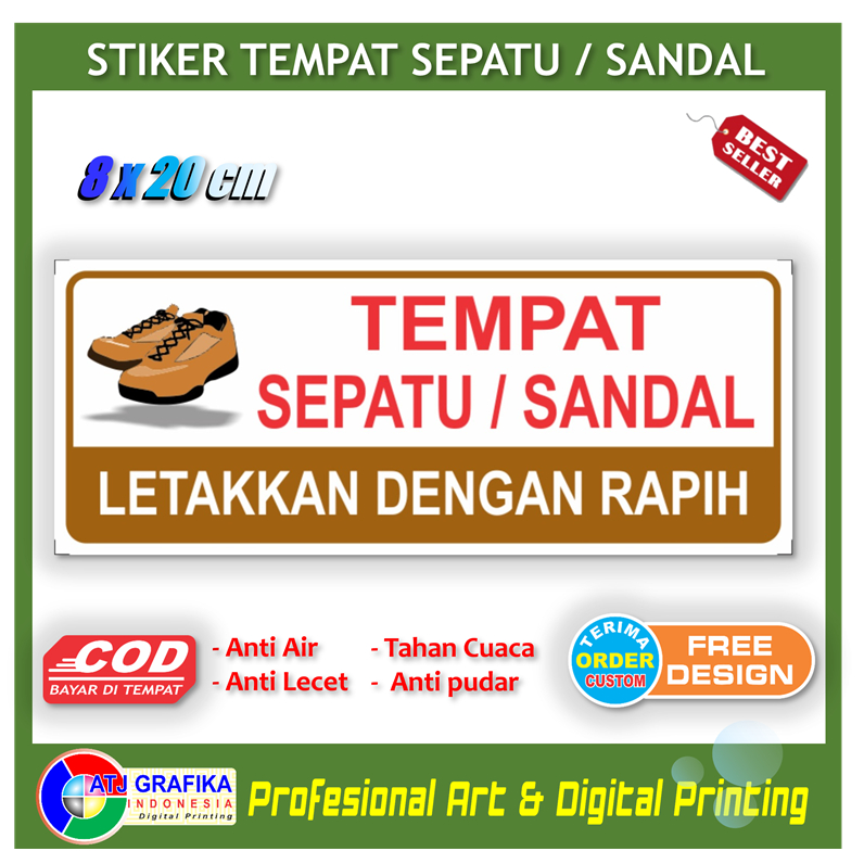 Jual Stiker tempat sepatu sandal letakkan barang dengan rapih sticker ...