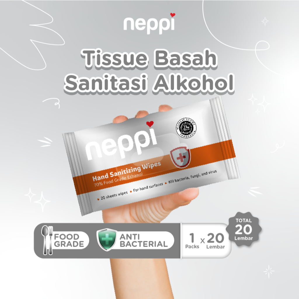 Jual Neppi Hand Sanitizing Wipes 20s - Tisu Alkohol | Shopee Indonesia