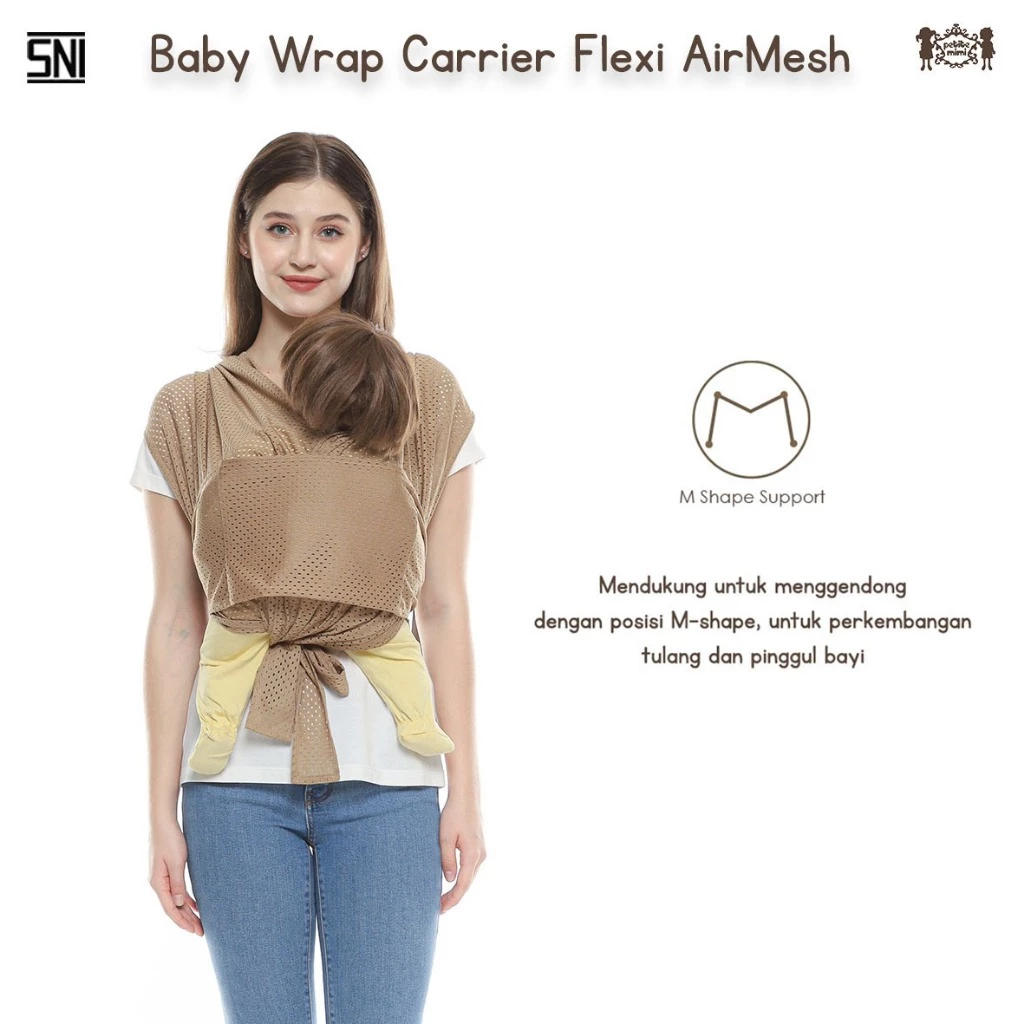 Jual PETITE MIMI GENDONGAN BABY WRAP CARRIER FLEXI AIRMESH | M SHAPE ...