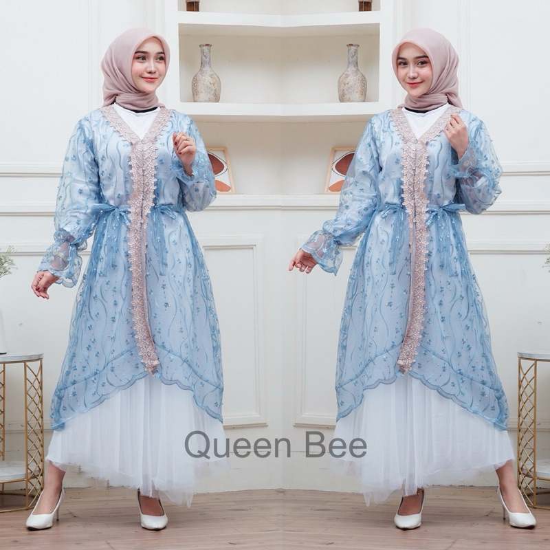 Jual Raya Dress satu Set Inner Outer Dan Rok Tutu Ratu Busana Gamis ...
