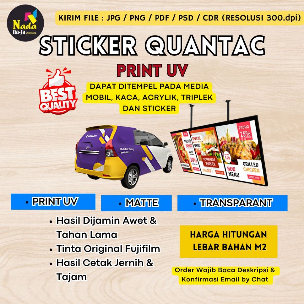 Jual Cetak Sticker Quantac Meteran Print UV | Sticker Neon Box | Bisa ...