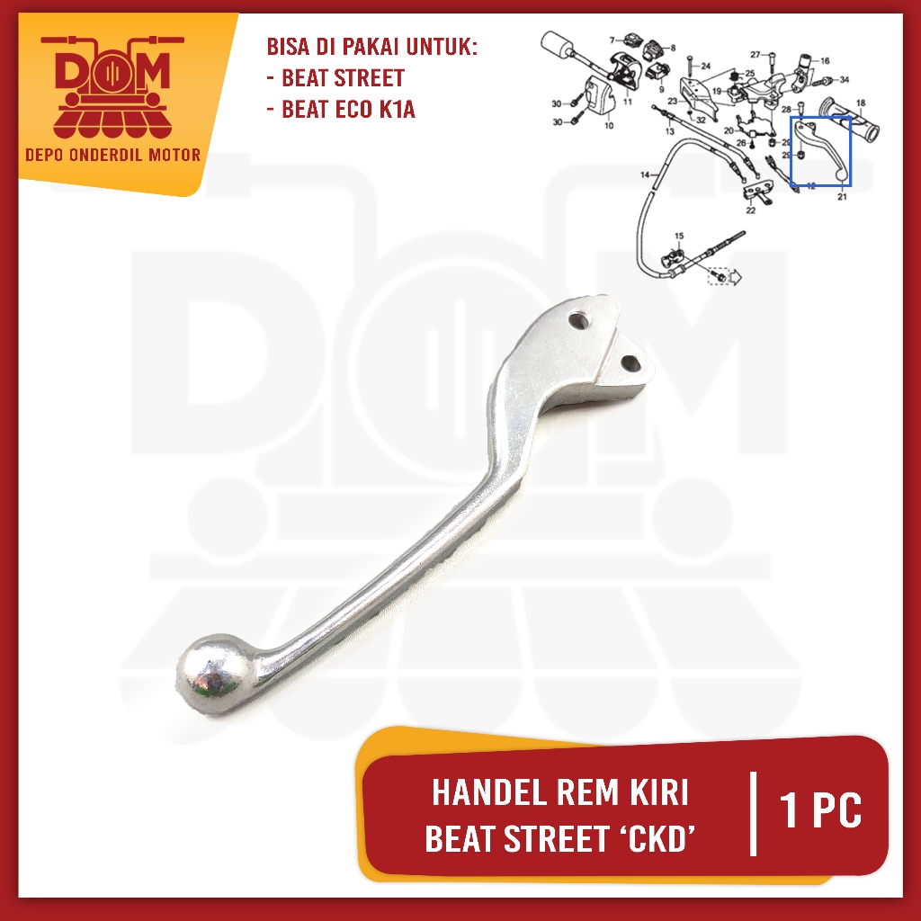 Jual Handel Rem Beat Street CKD Kiri Silver (PSP) Handle Hendel Brake ...