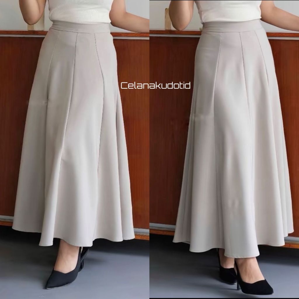 Haruka Skirt - Korean Loose Maxi Skirt Rok Wanita Anti Kusut