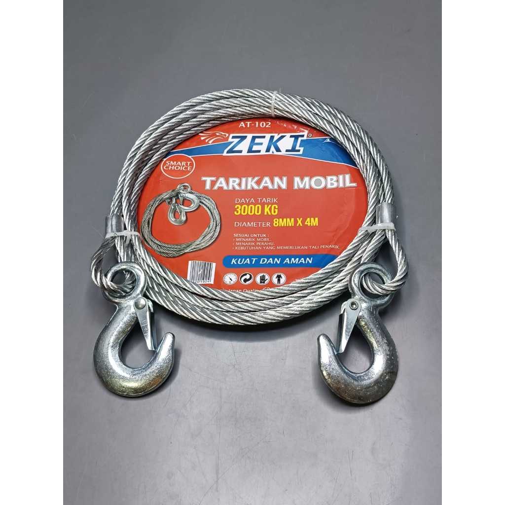 Jual Sling Tali Tarikan Mobil Zeki Seling Tali Derek Mobil Plus Hook ...