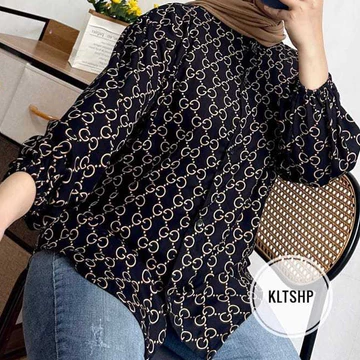 Kemeja Rayon Motif Lengan Panjang Kemeja Wanita Rayon Motif Atasan Kemeja Wanita Blouse Motif