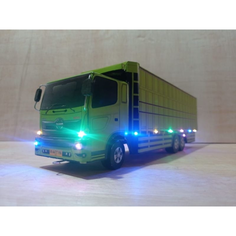 Jual Mainan anak miniatur truk tronton hino 500:pake fariasi lampu leed ...
