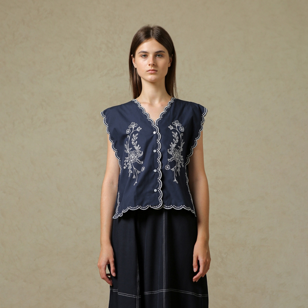 Jual COTTONINK Studio - Outerwear Vest Wanita Navy Araceli #BestSelling ...