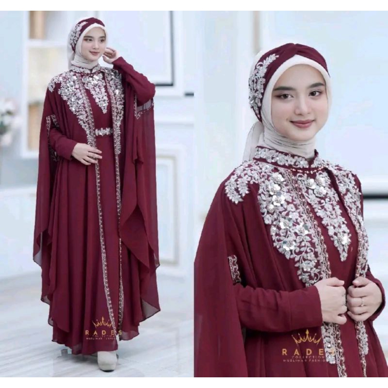 Jual baju kaftan zeina by rades mewah premium elegan bahan babydoll ...