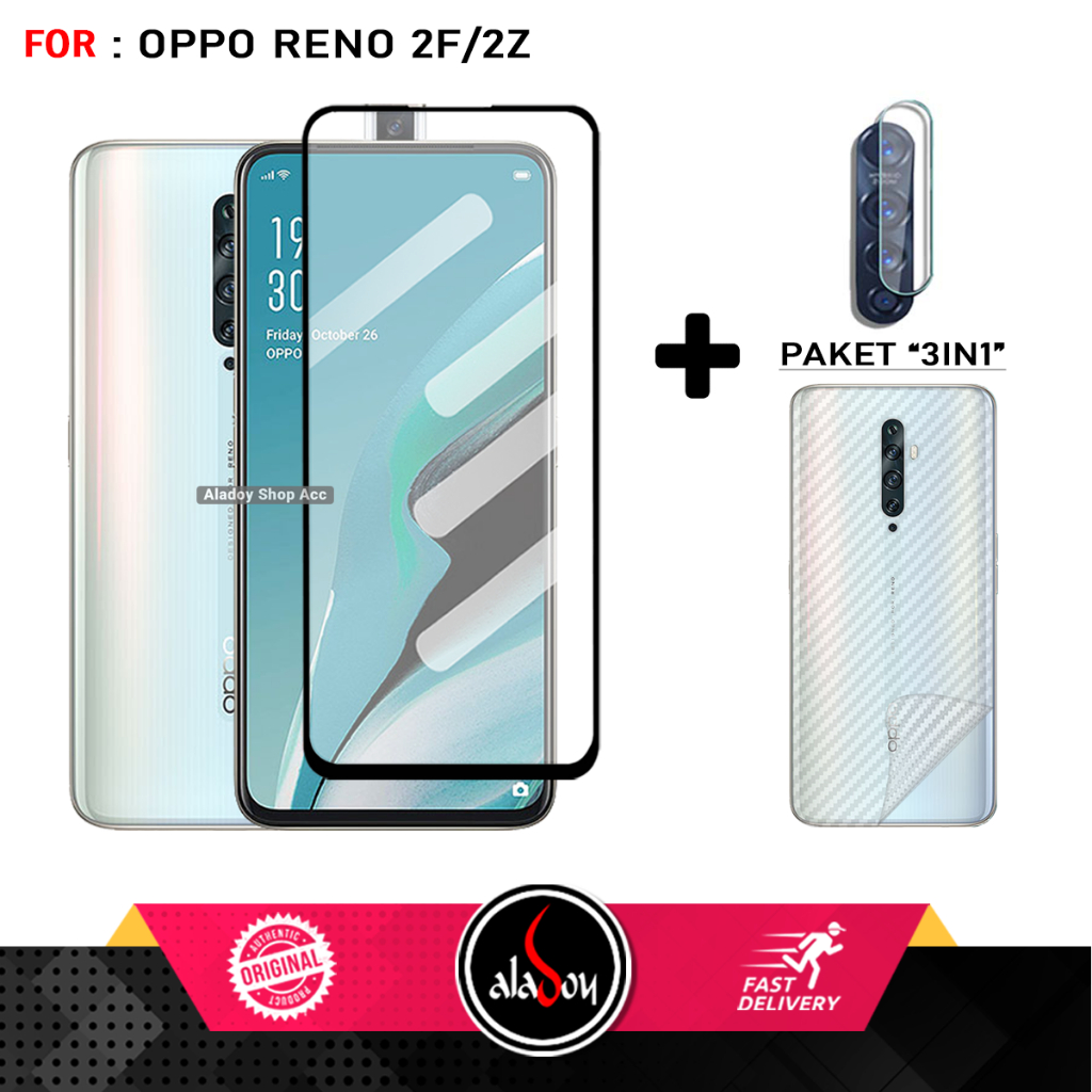 Jual Paket 3in1 Tempered Glass Anti Static Oppo Reno 2F Free Tempered ...