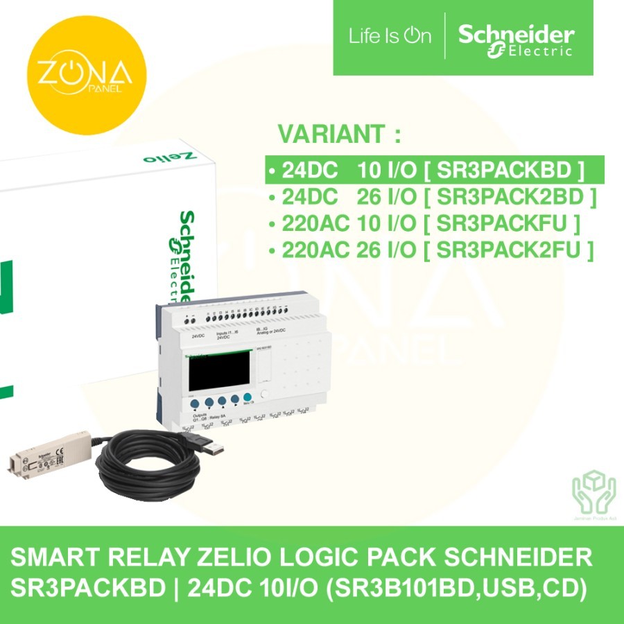 Jual PAKET SMART RELAY ZELIO LOGIC SCHNEIDER PACK 10 I/O 24VDC ...