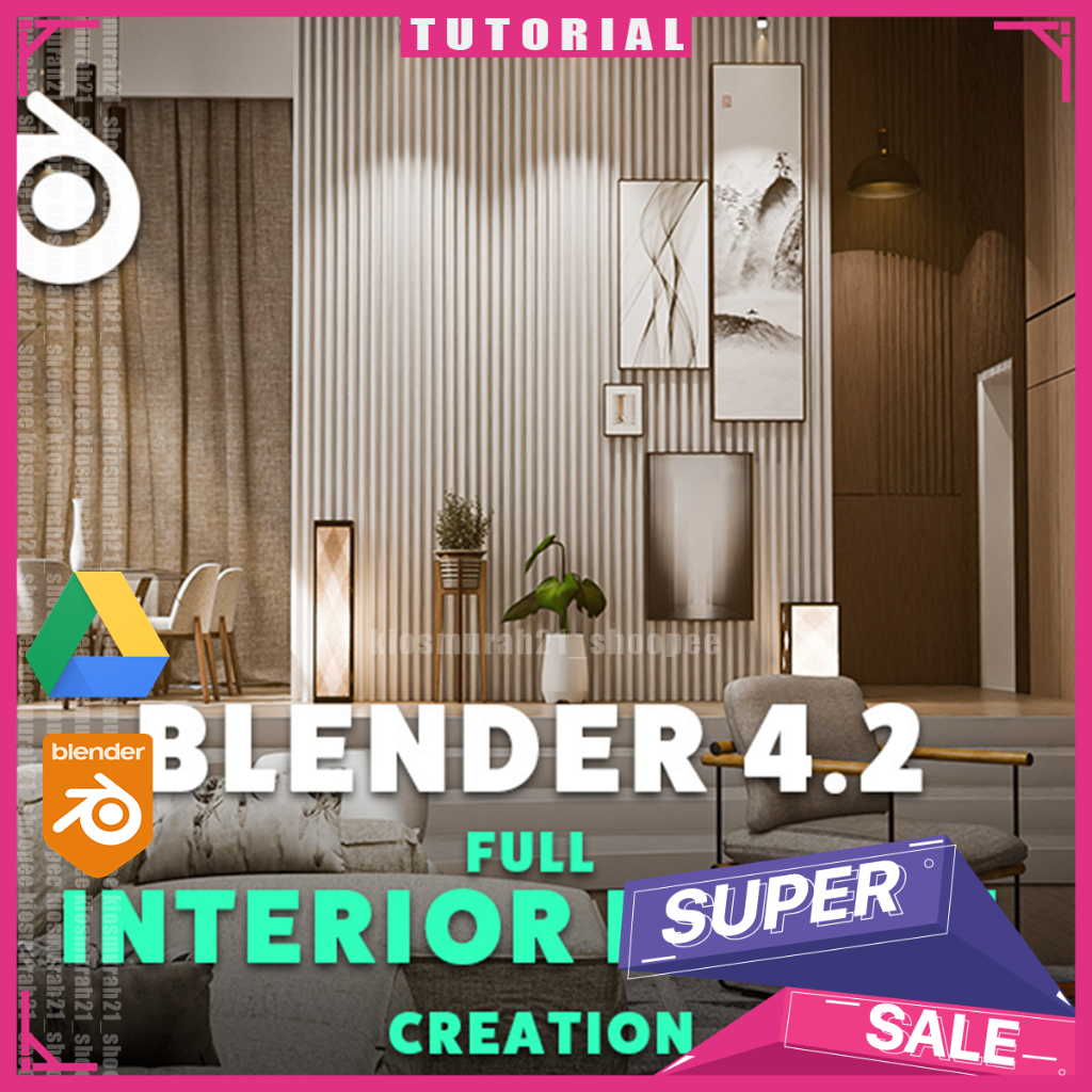 Jual Blender 3D Tutorial Blender 4.2 Full interior scene creation ...