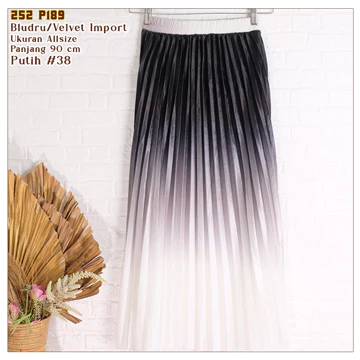 Rok Plisket Velvet Gradasi Premium Bludru Model Payung Panjang 252 P189