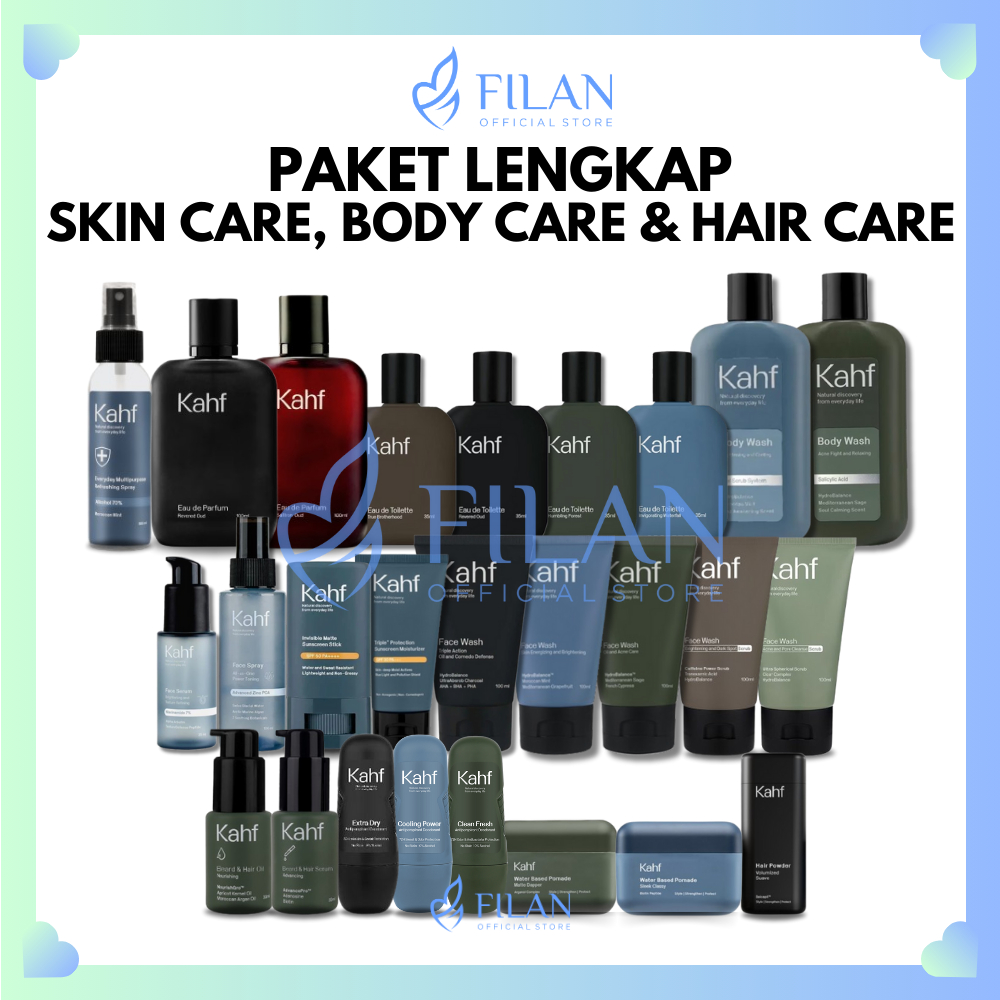 KAHF Skincare Pria (FaceWash|Deodoran|Parfum|Sunscreen|BodyWash|Serum|Toner