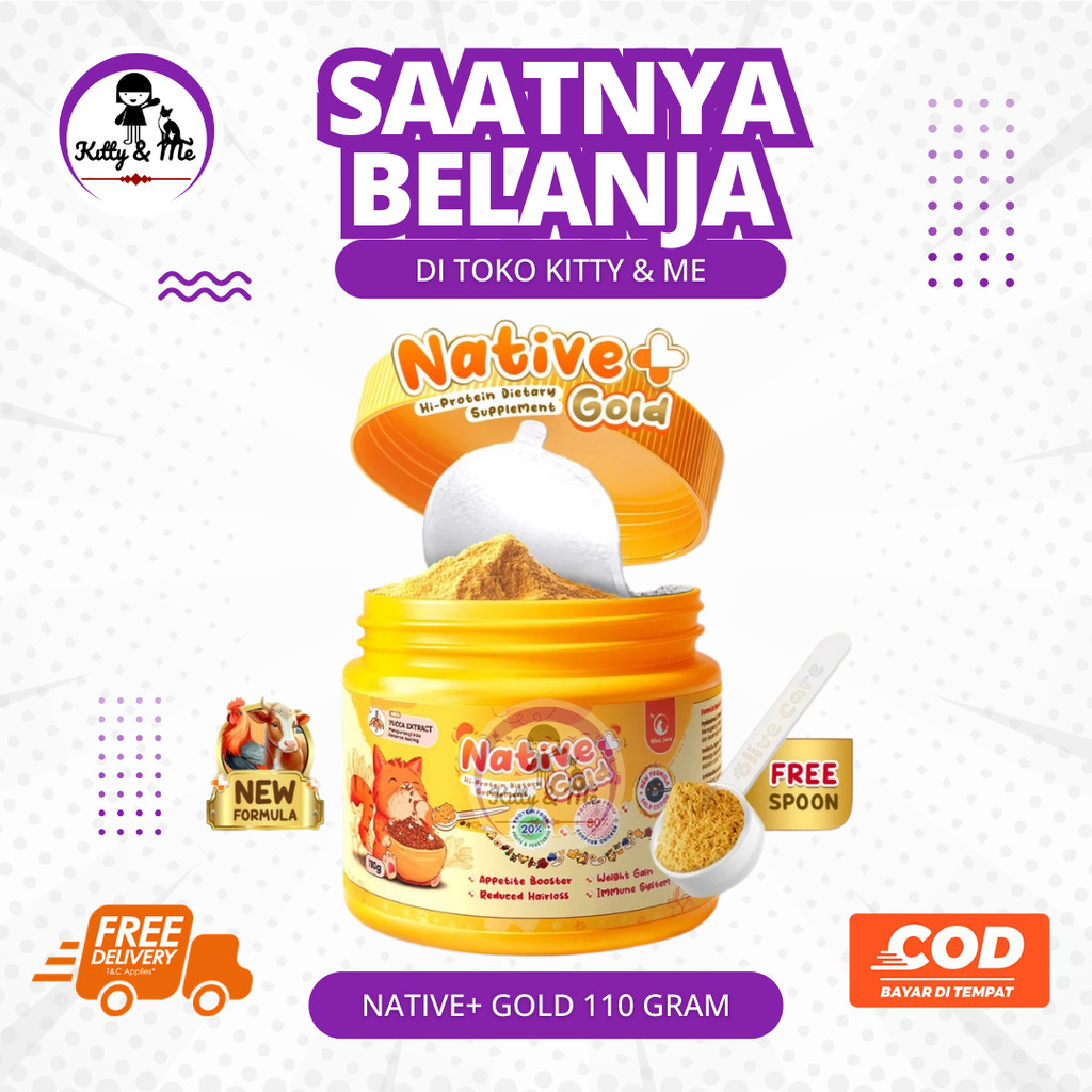 Jual NATIVE+ GOLD 110 GRAM - Olive Care Vitamin Kucing Protein TInggi ...