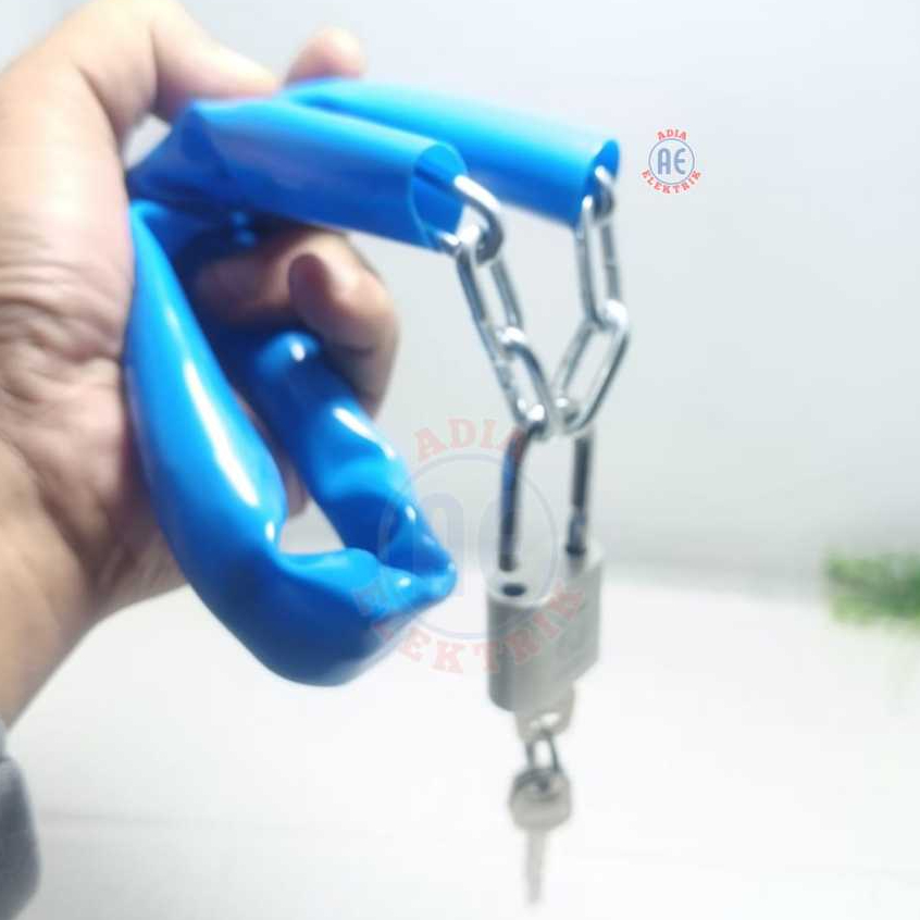 Jual Paket Rantai Besi Kapal 1/8 mm + Gembok 30 mm Plus Selang Gembok ...
