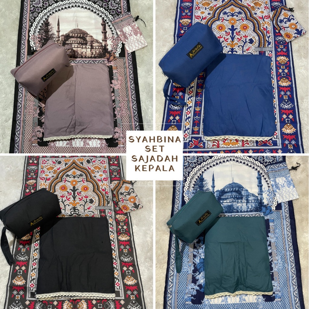 Arbifa | Promo Mukena 2in1 + Sajadah Kepala Syabina Katun Ponco Traveling Dewasa Resleting dagu