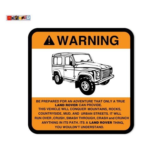 Jual sticker Land Rover Warning sign stiker | Shopee Indonesia