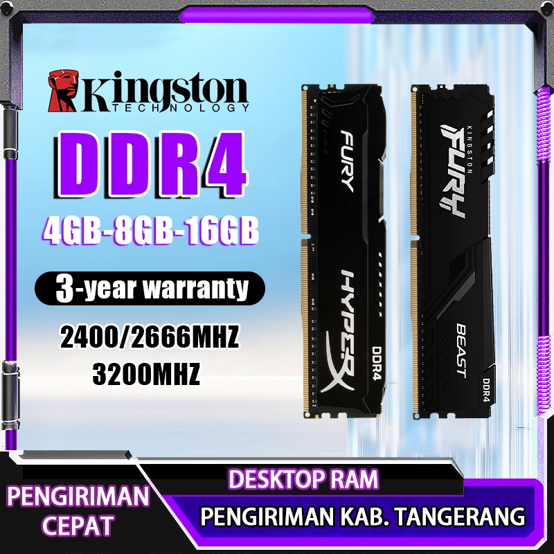 Jual Kingston HyperX FURY RAM DDR4 4GB 8GB 16GB 2400 2666 3200MHz