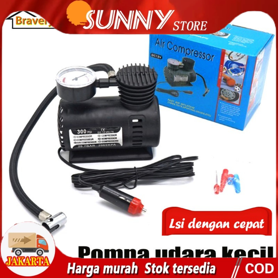 Jual Mini Compressor 12V Electric Pump 300PSI Pompa Ban Mobil Elektrik ...