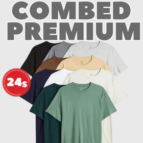 Kaos Polos Cotton Combed 24S Tebal Kaos Pria Kaos Wanita Lengan Pendek Premium