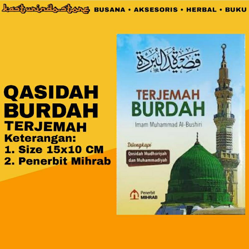 Jual Kitab Qasidah Burdah edisi Arab Latin & Terjemah Ukuran 10x15 CM ...
